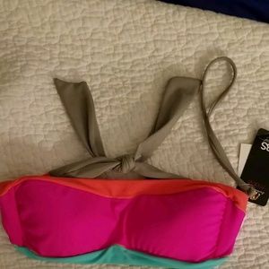 ABS Strapless Bikini Top Pink Sz 6